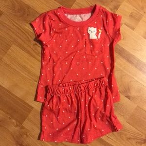 Carters 12 month pajamas with kitten on pocket